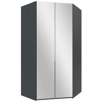 Eckleiderschrank Ny A Black Graphitfarben B: 120 cm - Graphitfarben, MODERN, Glas/Holzwerkstoff (120/236/120cm) - MID.YOU