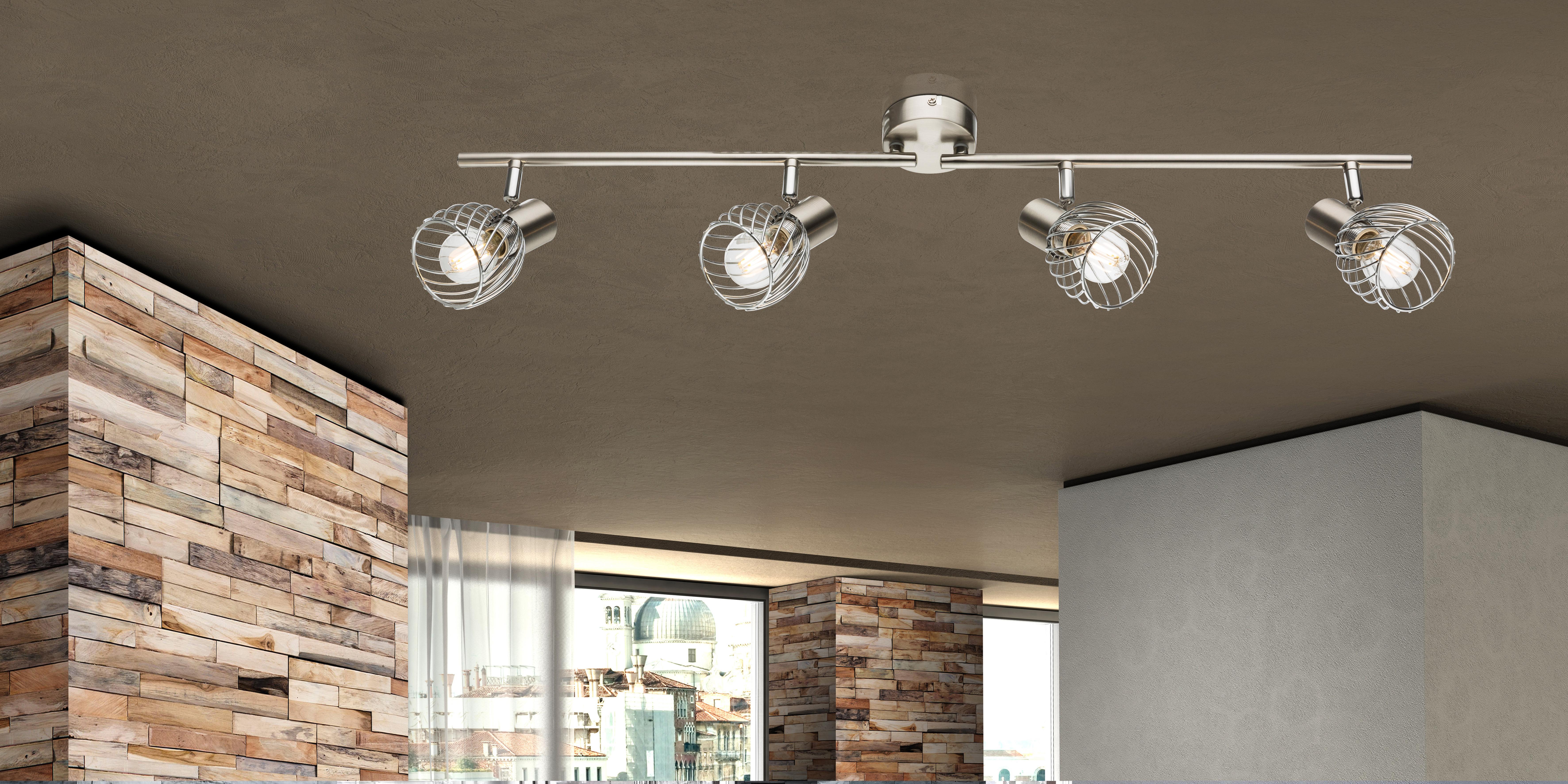 Strahler Sina 4-flammig Verstellbar L: 80 Cm - Chromfarben, Trend, Metall (80/14,5cm) - Globo