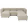 Wohnlandschaft Lena Creme Flachgewebe - Creme, Design, Textil (160/275/235cm) - Max Winzer