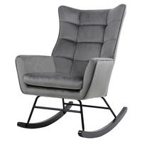 Schaukelstuhl Bryana 125 Grau, 68x97x88 cm - Grau, Design, Holz/Kunststoff (68/97/88cm) - Kayoom