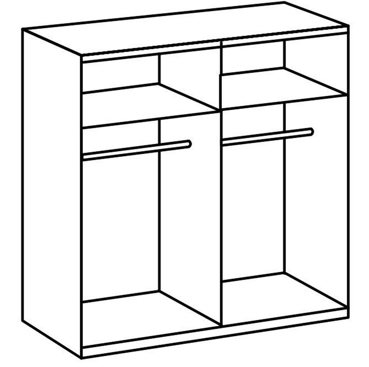 Schwebetürenschrank B: 200 Cm Level 36a Eiche Dekor/graphit - Eichefarben/Graphitfarben, MODERN, Holzwerkstoff (200/216/65cm) - MID.YOU