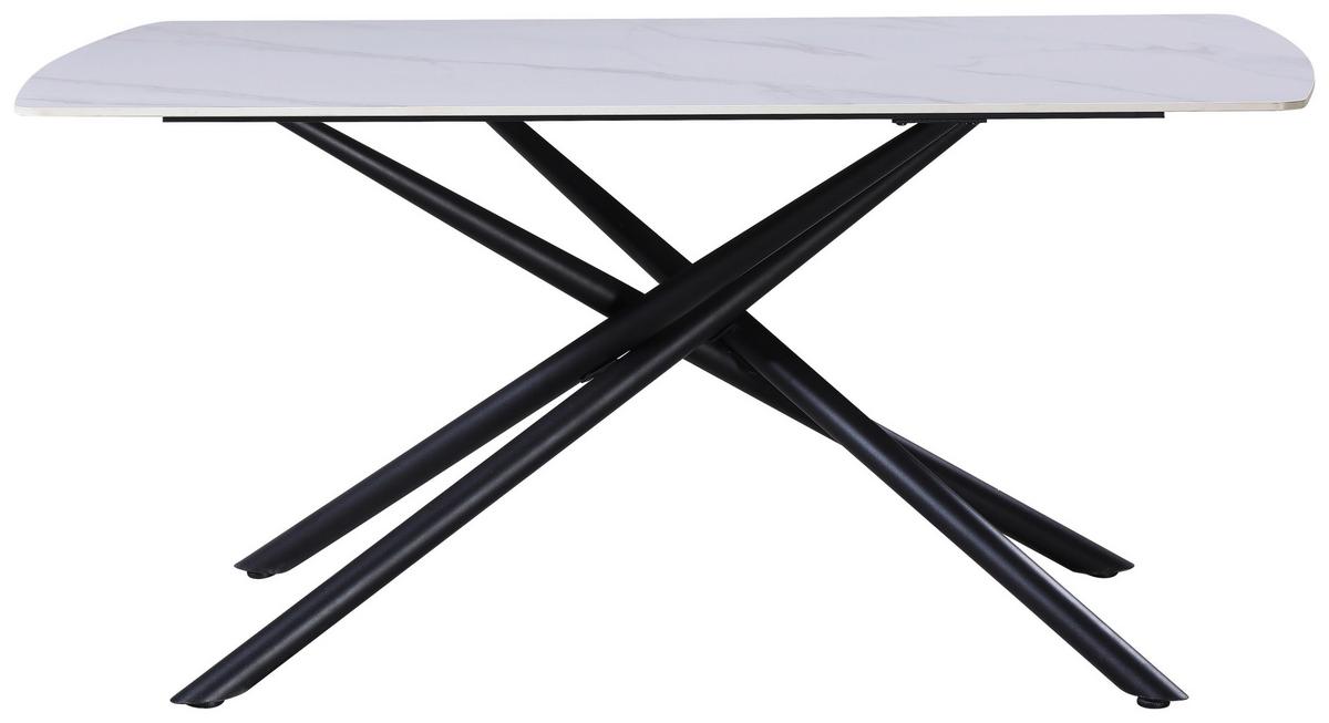 Étkezőasztal Mailand - fekete/fehér, Trend, fém/kerámia (160/75/90cm) - Nedis SmartLife