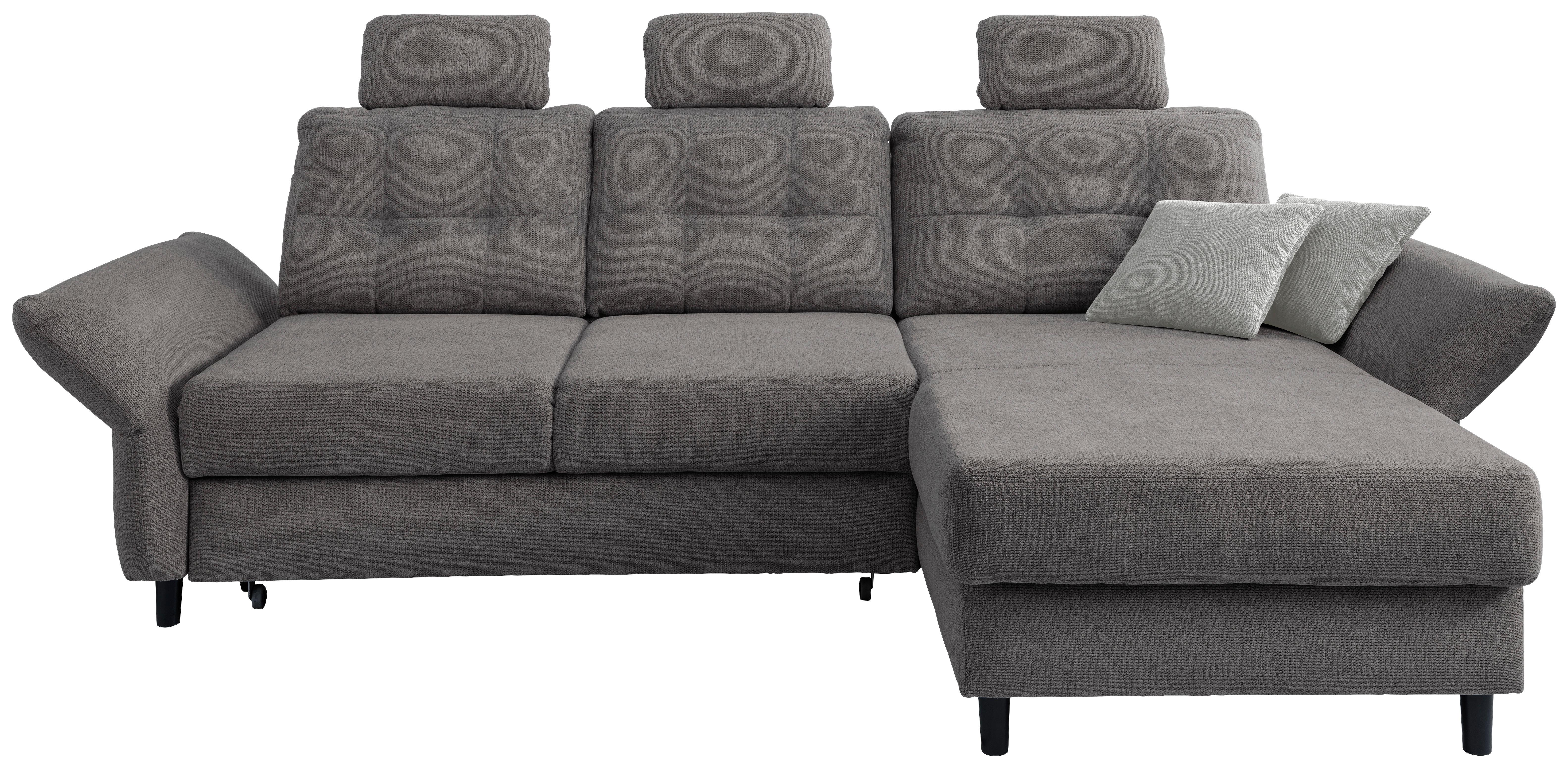 Ecksofa Brizzini Graubraun S: 250-280/176 cm - Graubraun/Hellgrau, MODERN, Holz/Textil (250-280/176cm) - Livetastic