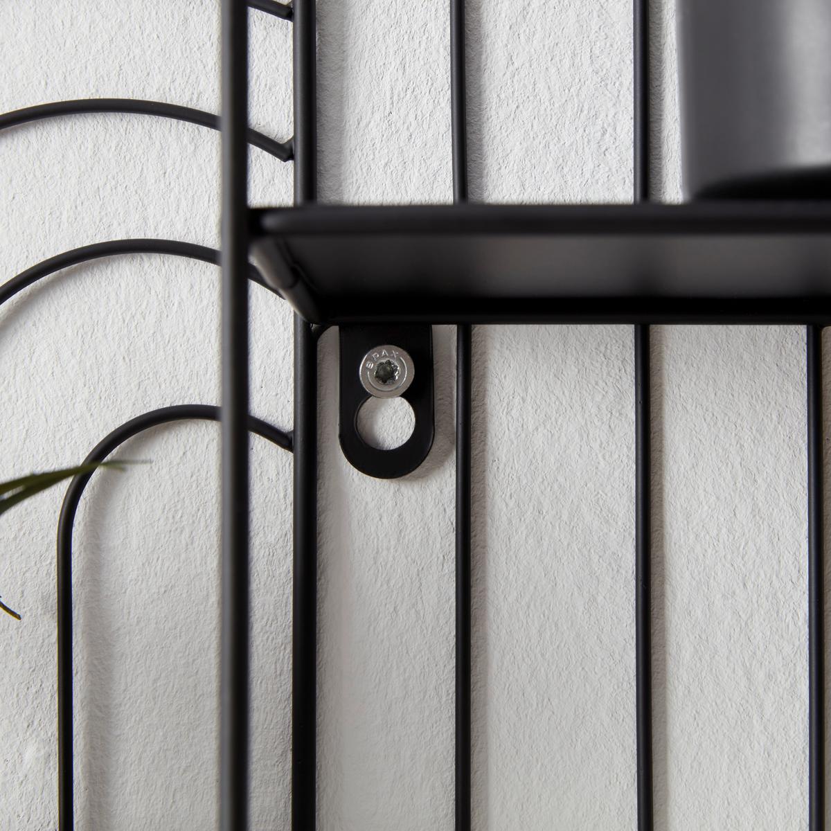 Nástenný regál čierna - čierna, Modern, kov (54/55/11cm) - Mömax