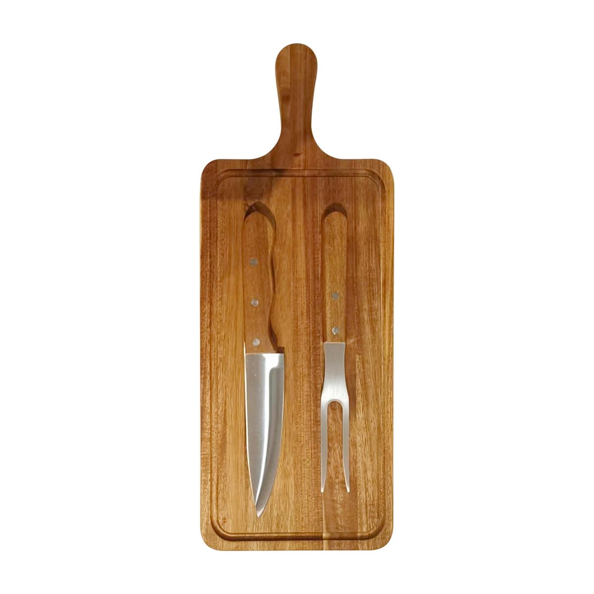 TRANCHIERSET EIRA - Akaziefarben, Design, Holz/Metall - James Wood