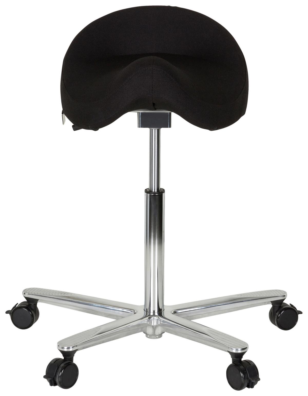 Bürohocker Move-tec 3d Pro I Höhenverstellbar Schwarz - Alufarben/Schwarz, MODERN, Kunststoff/Textil (83/45/50cm) - MID.YOU