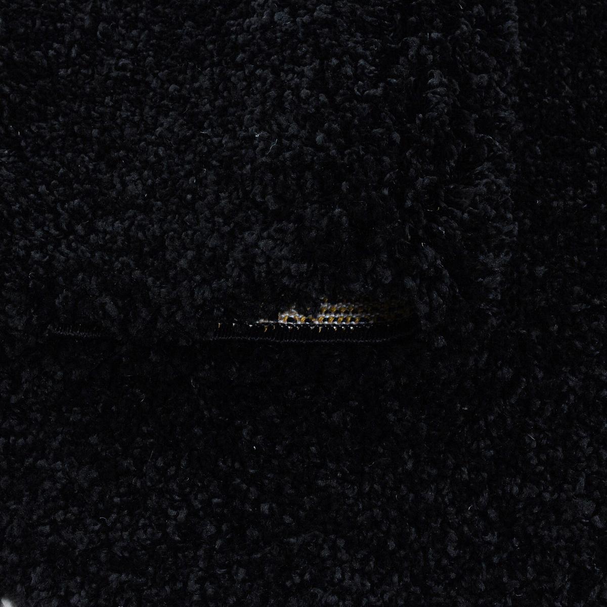 Hochflor Teppich Schwarz Naturfaser Sydney Rund Ø 80 Cm - Schwarz, Basics, Textil (80cm)