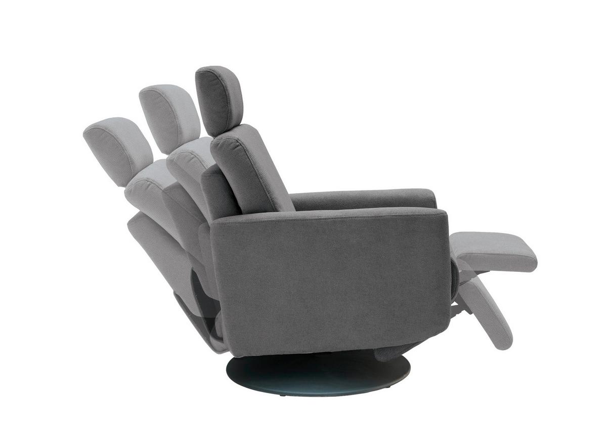 Relaxsessel Centrale T: 87-154 cm, Dunkelgrau - Dunkelgrau/Schwarz, MODERN, Textil (77/105/87-154cm) - Livetastic