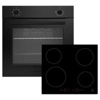 Herdset Schwarz B: 59,5 Cm - Schwarz, Basics, Glas/Metall (59,5/65,3/52,1cm) - Respekta