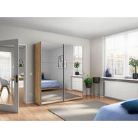 SCHWEBETÜRENSCHRANK REFLECT - Silberfarben/Eiche Artisan, MODERN, Glas/Holzwerkstoff (175/210/59cm)