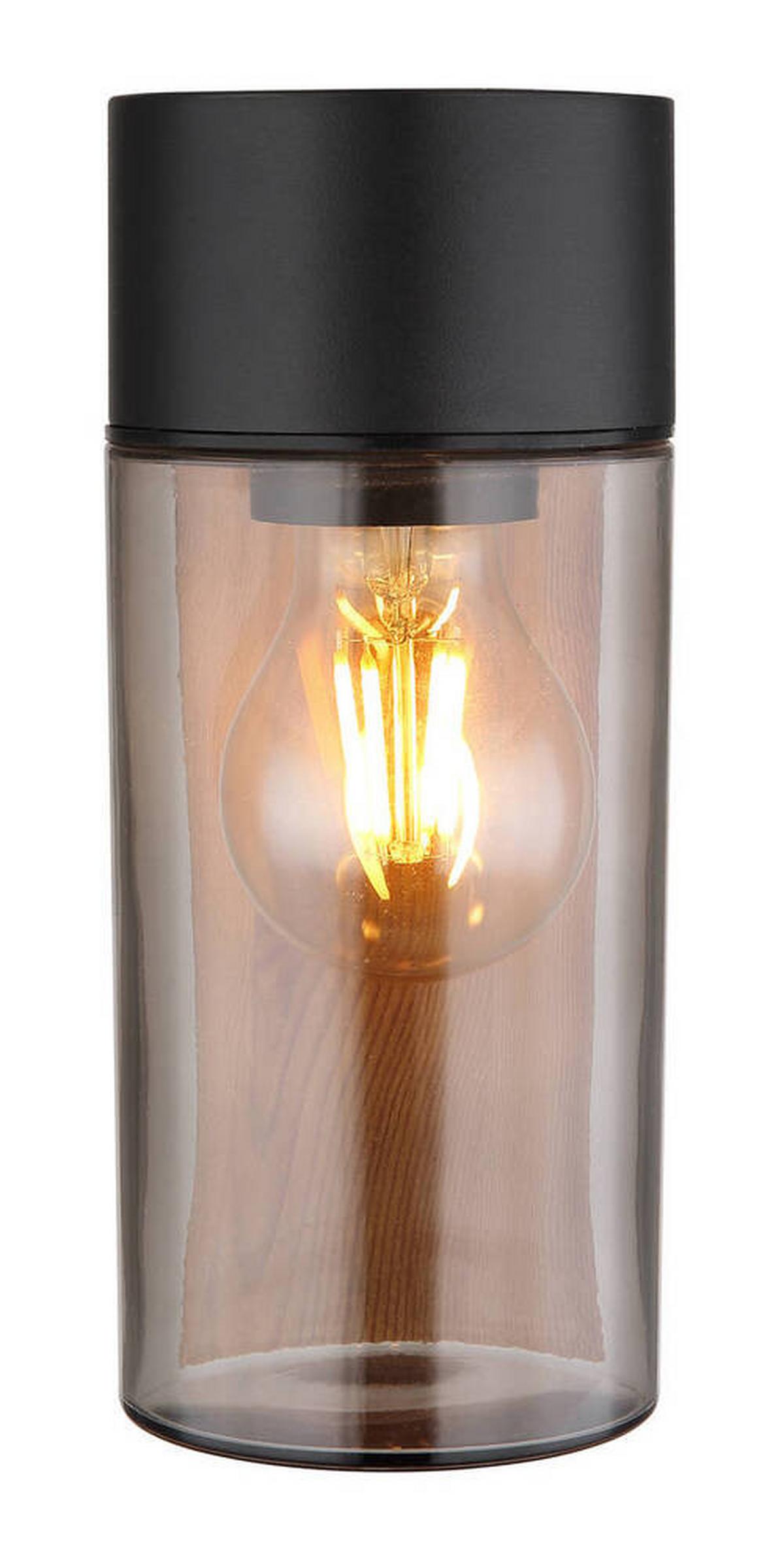 Außenleuchte 31975 - Schwarz, Natur, Glas/Metall (9/22,5cm) - Globo