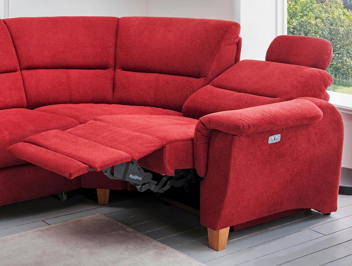 Ecksofa Parole Rot S: 238/241 cm - Wildeiche/Rot, KONVENTIONELL, Textil (238/241cm) - Livetastic