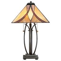 Tischlampe Asheville Bronzenfarbe - Bronzefarben, KONVENTIONELL, Glas/Metall (40.6cm) - Elstead Lighting