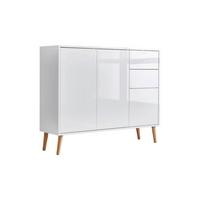 Kommode Mailand Typ 10 + Hf - Weiß Hochglanz/Eiche Artisan, MODERN, Holzwerkstoff (105,5/86/33cm) - MID.YOU