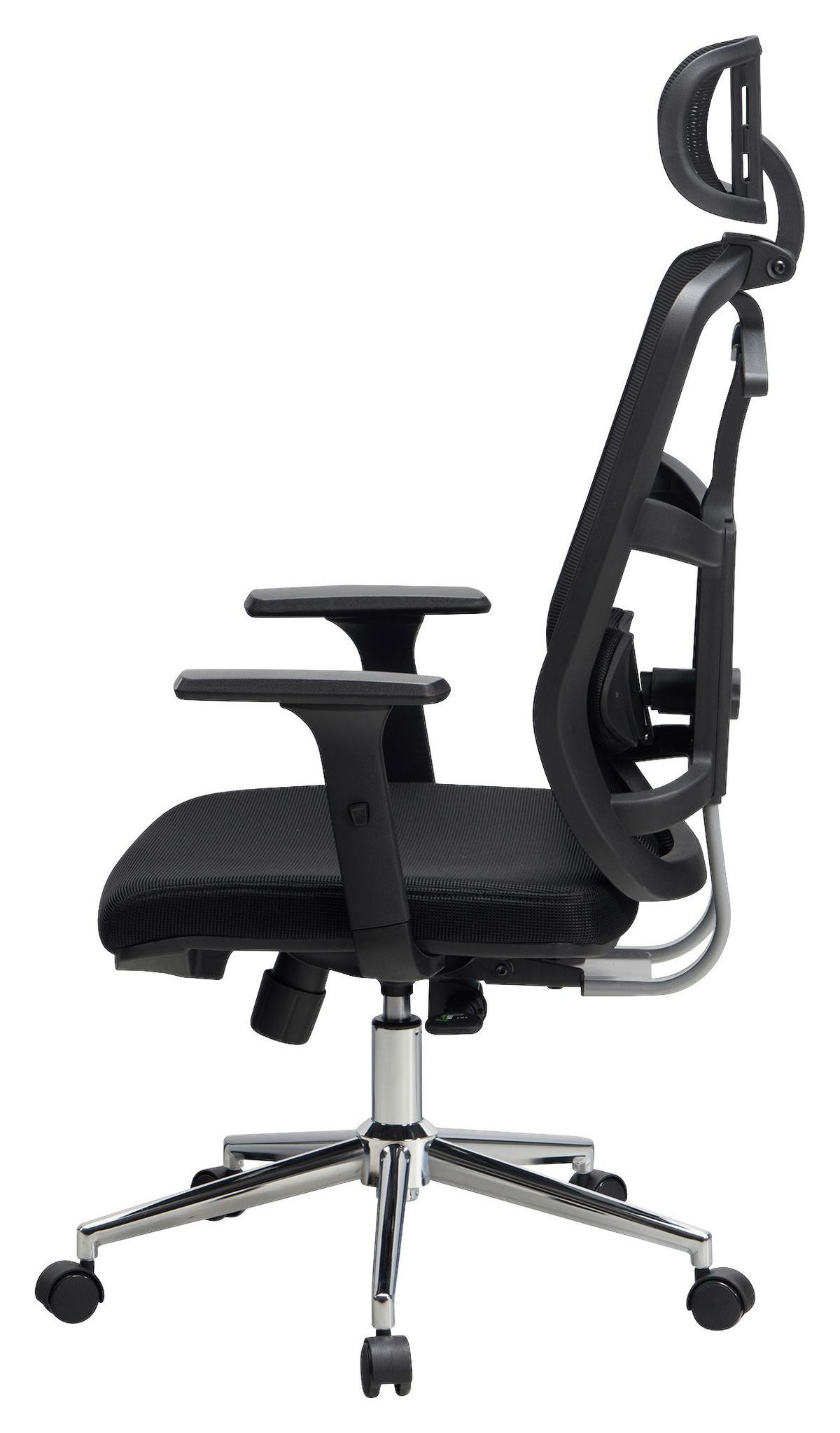 Drehstuhl Schwarz B: 68 Cm - Chromfarben/Schwarz, Design, Kunststoff/Textil (68/130/68cm) - MID.YOU