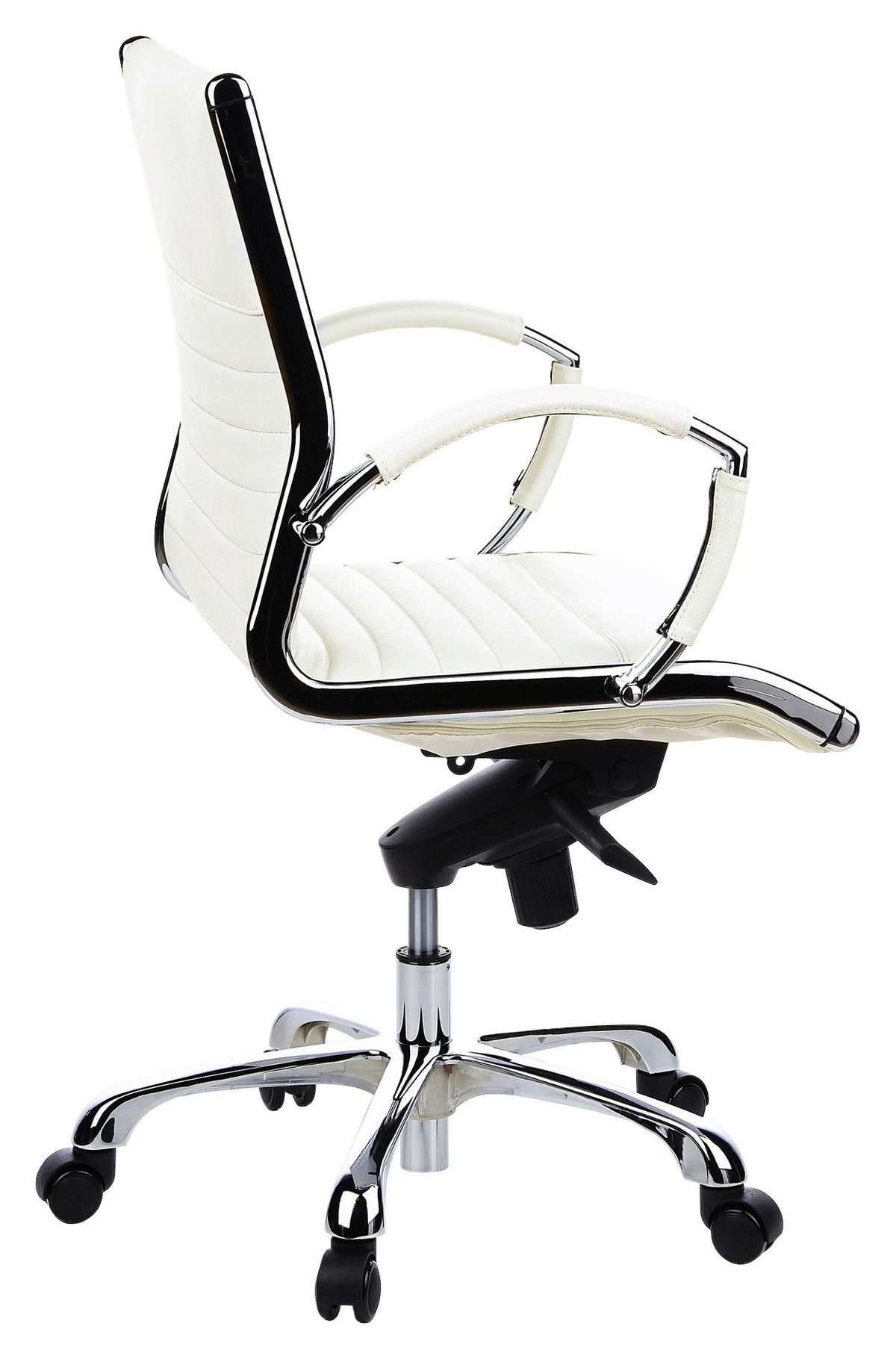 Drehstuhl Parma 10 Cremefarben - Chromfarben/Creme, MODERN, Leder/Kunststoff (60/111/50cm) - MID.YOU