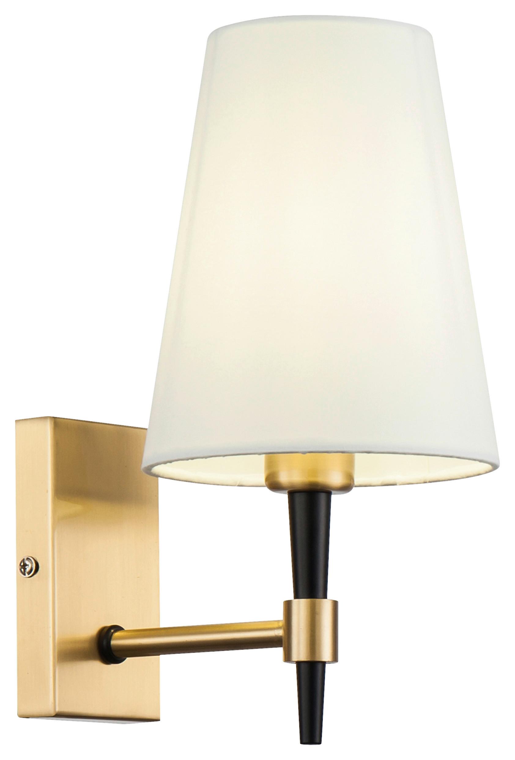 Wandleuchte Zaragoza - Messingfarben, Trend, Textil/Metall (14/28/19cm) - MAYTONI