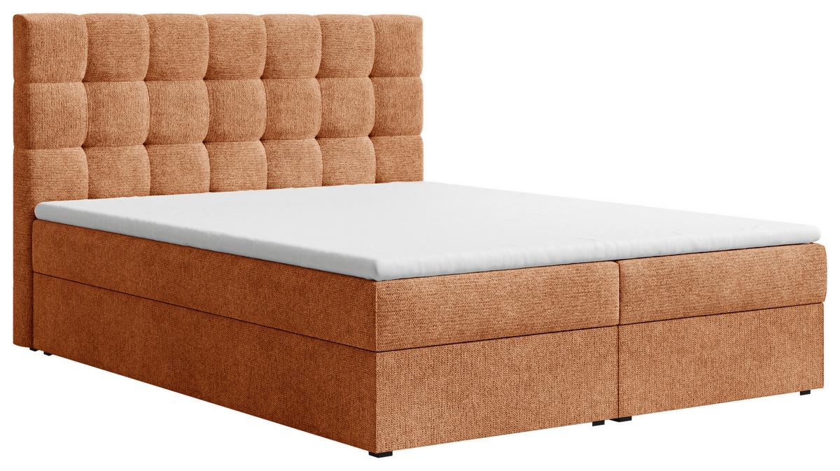 Boxbett Oslo mit Topper 140x200 - Schwarz/Kupferfarben, MODERN, Holz/Kunststoff (140/200cm) - Livetastic