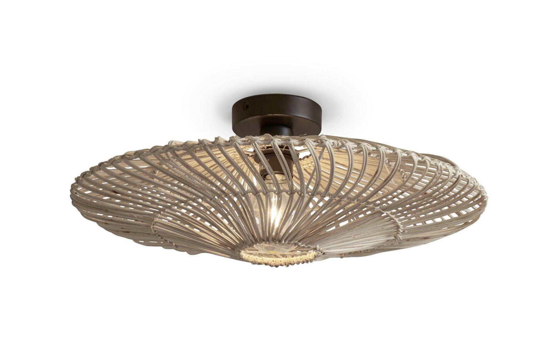 DECKENLEUCHTE ZANZIBAR/C/5514/W - Weiß, Trend, Naturmaterialien (55/14cm) - Good & Mojo