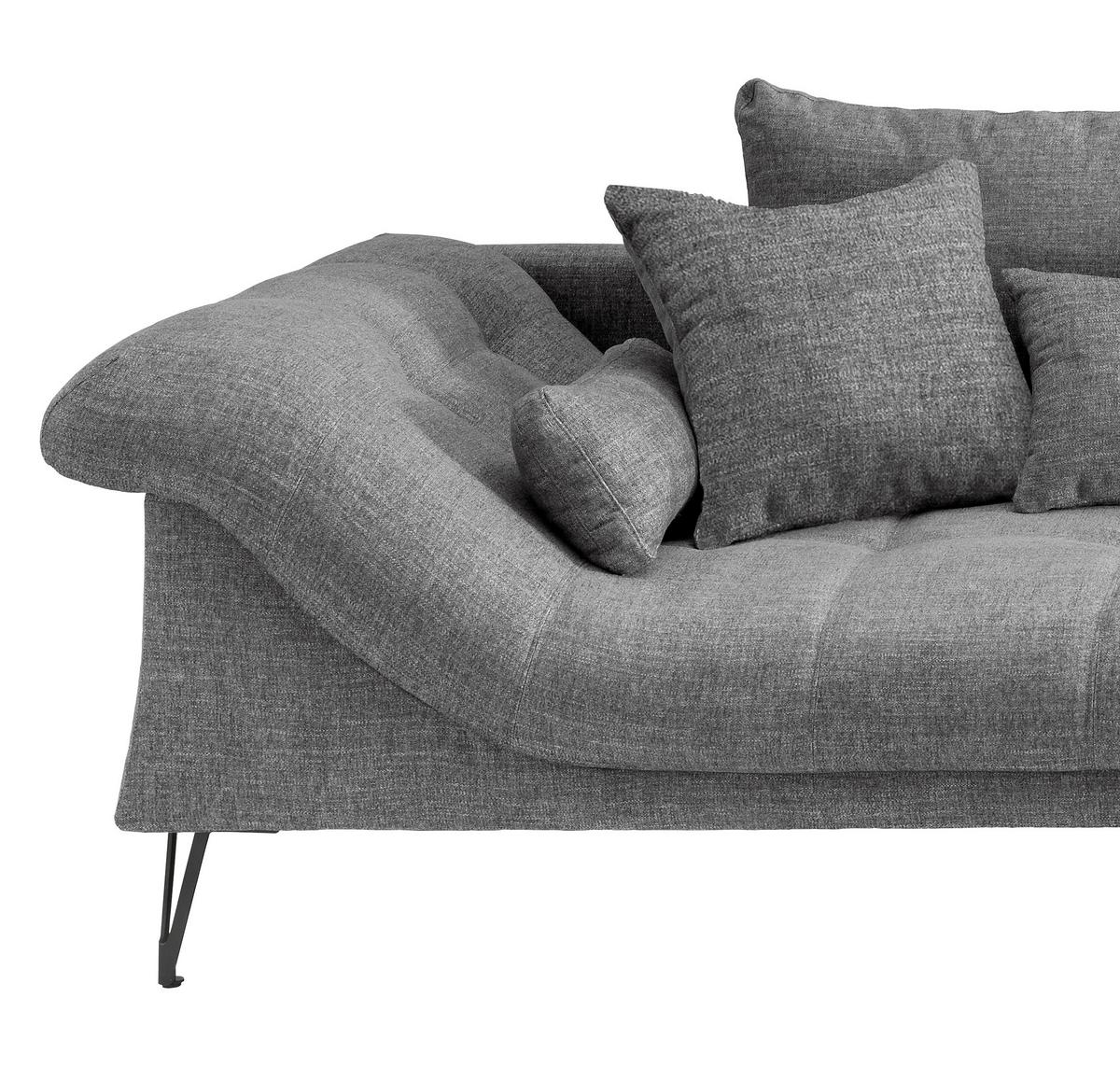 Ecksofa Garda, Grau S: 310x192 Cm - Schwarz/Grau, KONVENTIONELL, Textil (310/192cm) - Livetastic