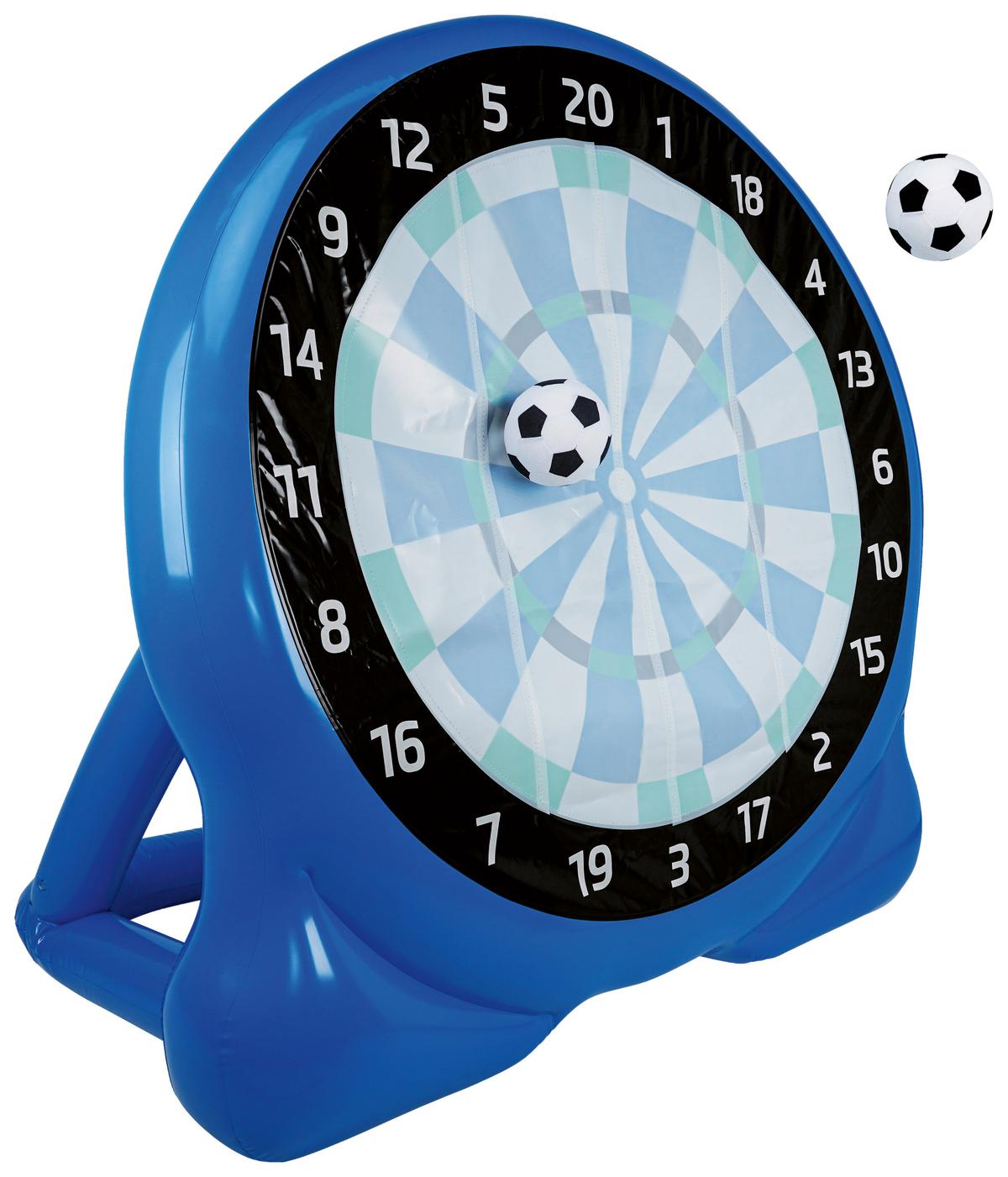 Fussball/Dartscheibe aufblasbar inkl. 2 Fußbälle - Blau, LIFESTYLE, Kunststoff (100/150/152cm)
