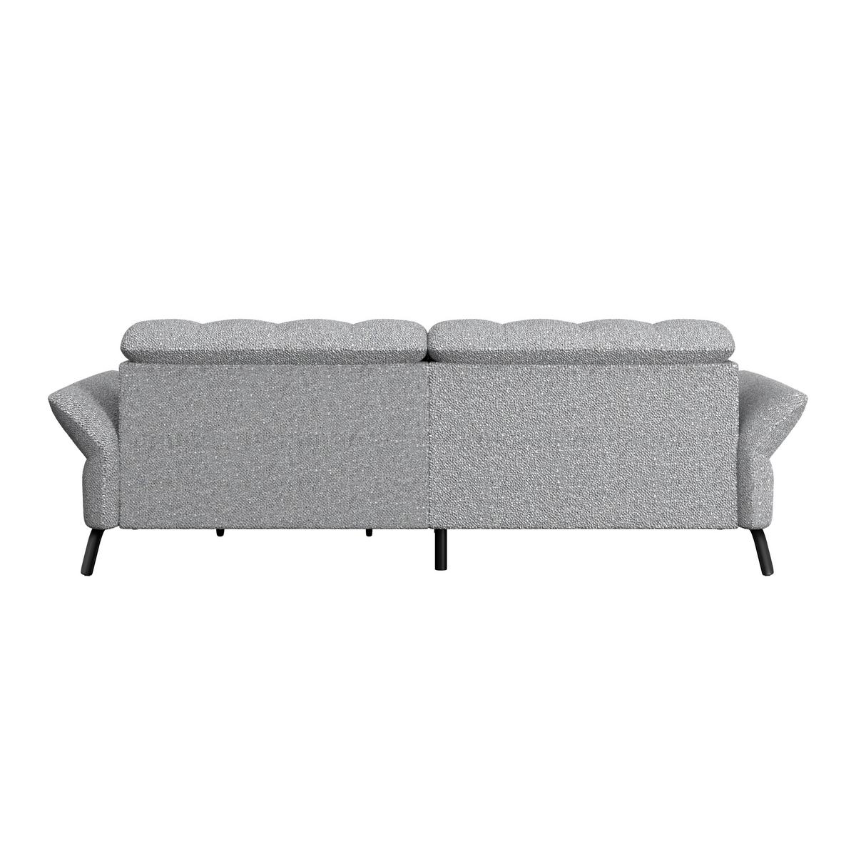 Ecksofa Coast Silber, 173x244cm - Silberfarben/Schwarz, KONVENTIONELL, Holzwerkstoff/Textil (173/244cm)