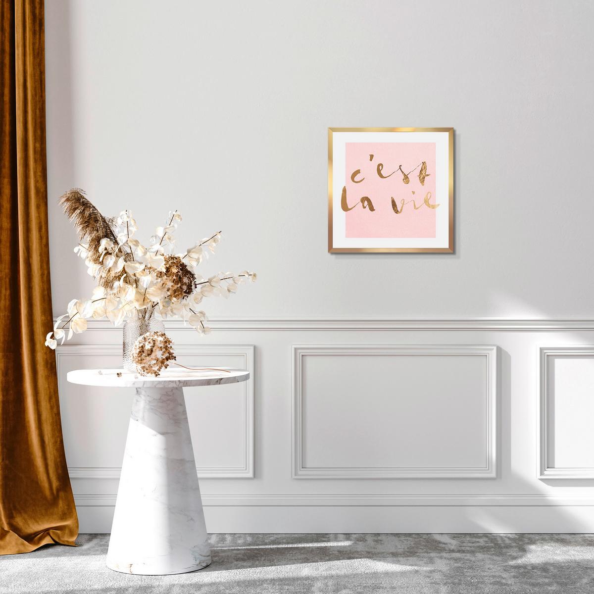 OBRAZ VOUS II - bílá/pink, kompozitní dřevo/papír (30/30cm) - Modern Living