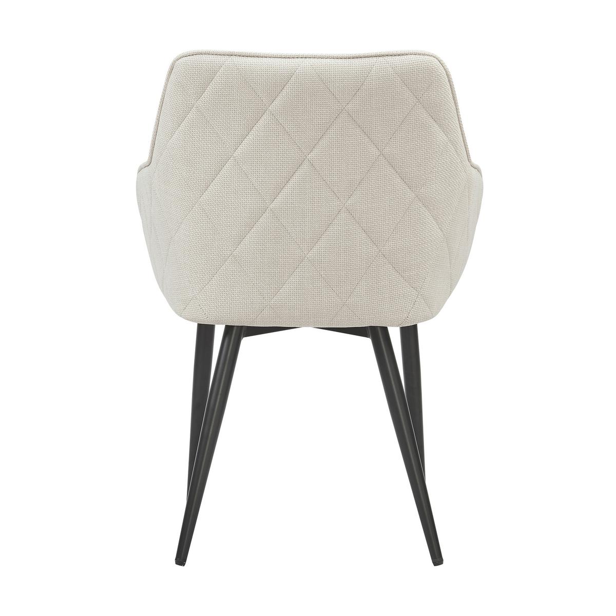 Armlehnstuhl Beige B: 61cm - Beige/Schwarz, MODERN, Textil/Metall (61/85/60cm) - Livetastic