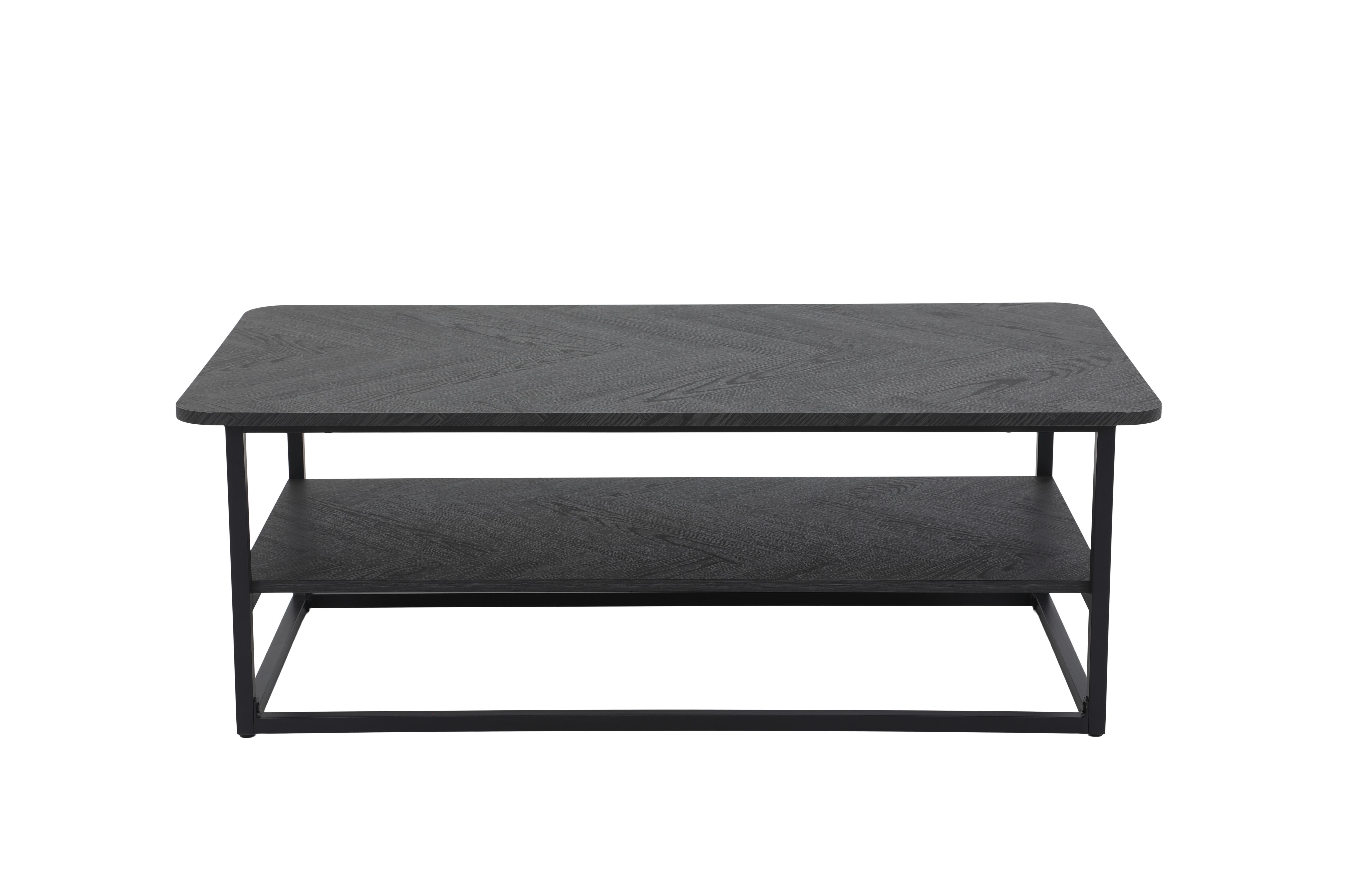 Couchtischset Holger Dunkelgrau L: 110 cm - Dunkelgrau/Schwarz, Design, Holzwerkstoff/Metall (110/60/40cm) - Livetastic