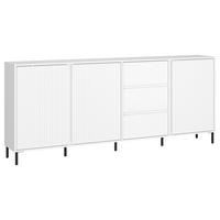 Kommode Avenale Weiß B: 212 Cm - Schwarz/Weiß, Trend, Holzwerkstoff (212/91,6/40cm)