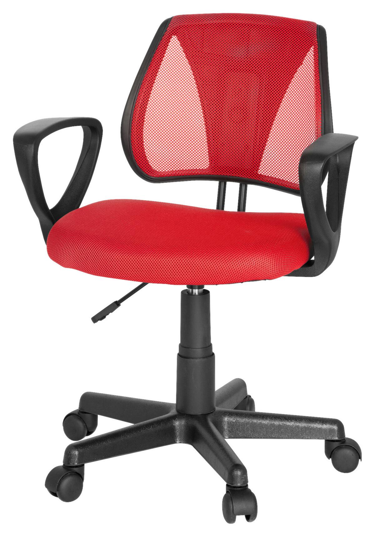 Jugenddrehstuhl Kiddy Cd Rot - Rot/Schwarz, Basics, Kunststoff (58/75-92/45cm) - MID.YOU