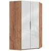Eckschrank 120cm Level, Weiß/eiche Dekor - Eichefarben/Weiß, MODERN, Glas/Holzwerkstoff (120/216/120cm) - MID.YOU