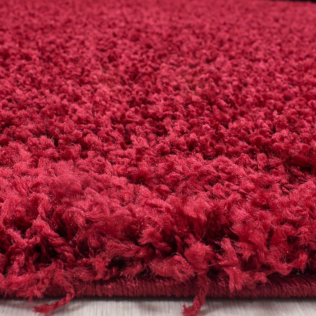 Koberec s vysokým vlasem 120x170 cm - červená, Konvenční, textil (120/170cm) - Novel
