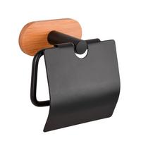 Držiak na toaletný papier OREA BAMBOO - SB - - čierna/prírodná farba, Modern, kov/drevo (13,5/12/7cm) - Mömax