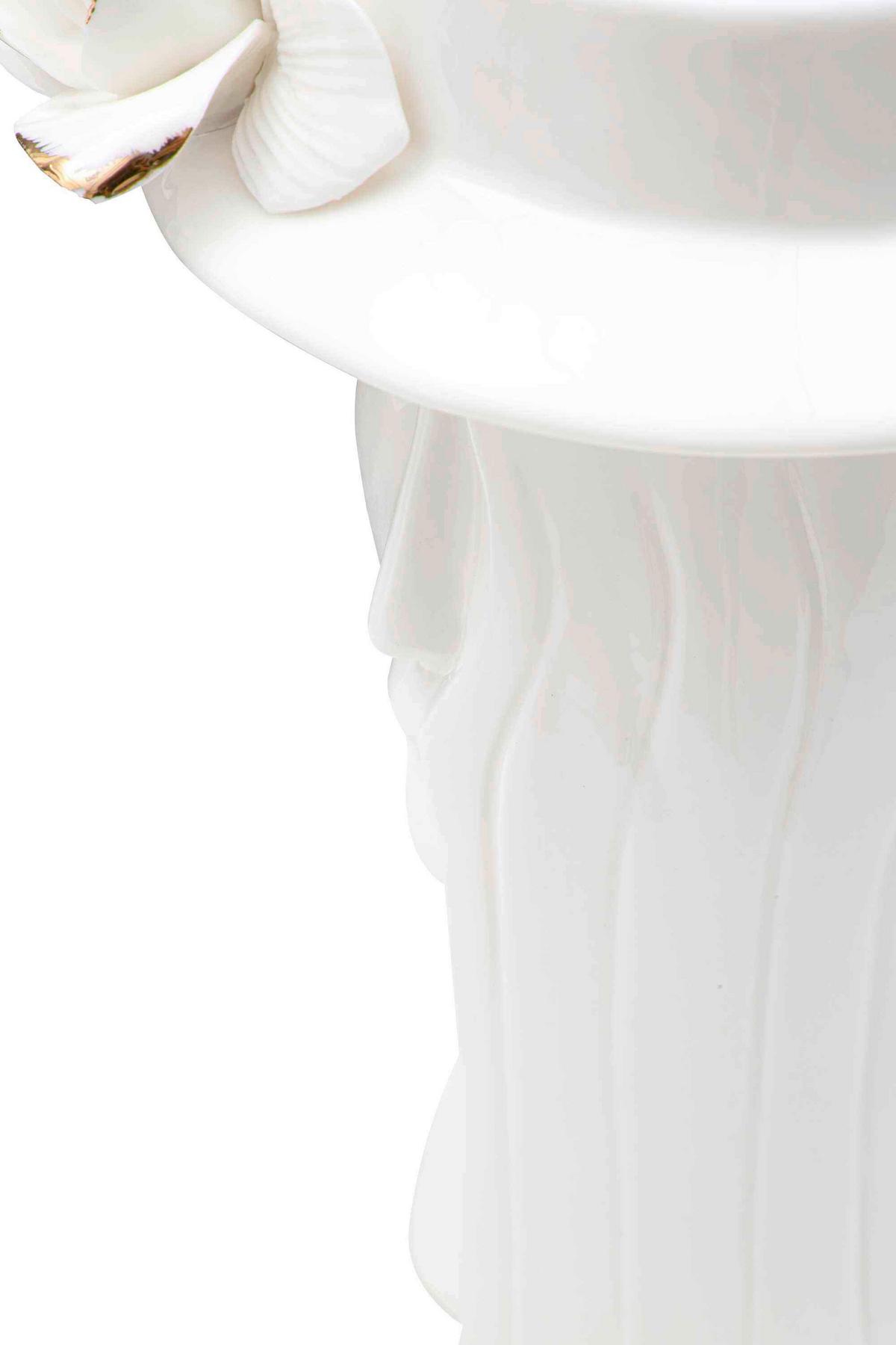 Vase Woman Elegant Weiß, Goldfarben B: 15 Cm - Goldfarben/Weiß, Basics, Keramik (15/23.5/13.3cm)