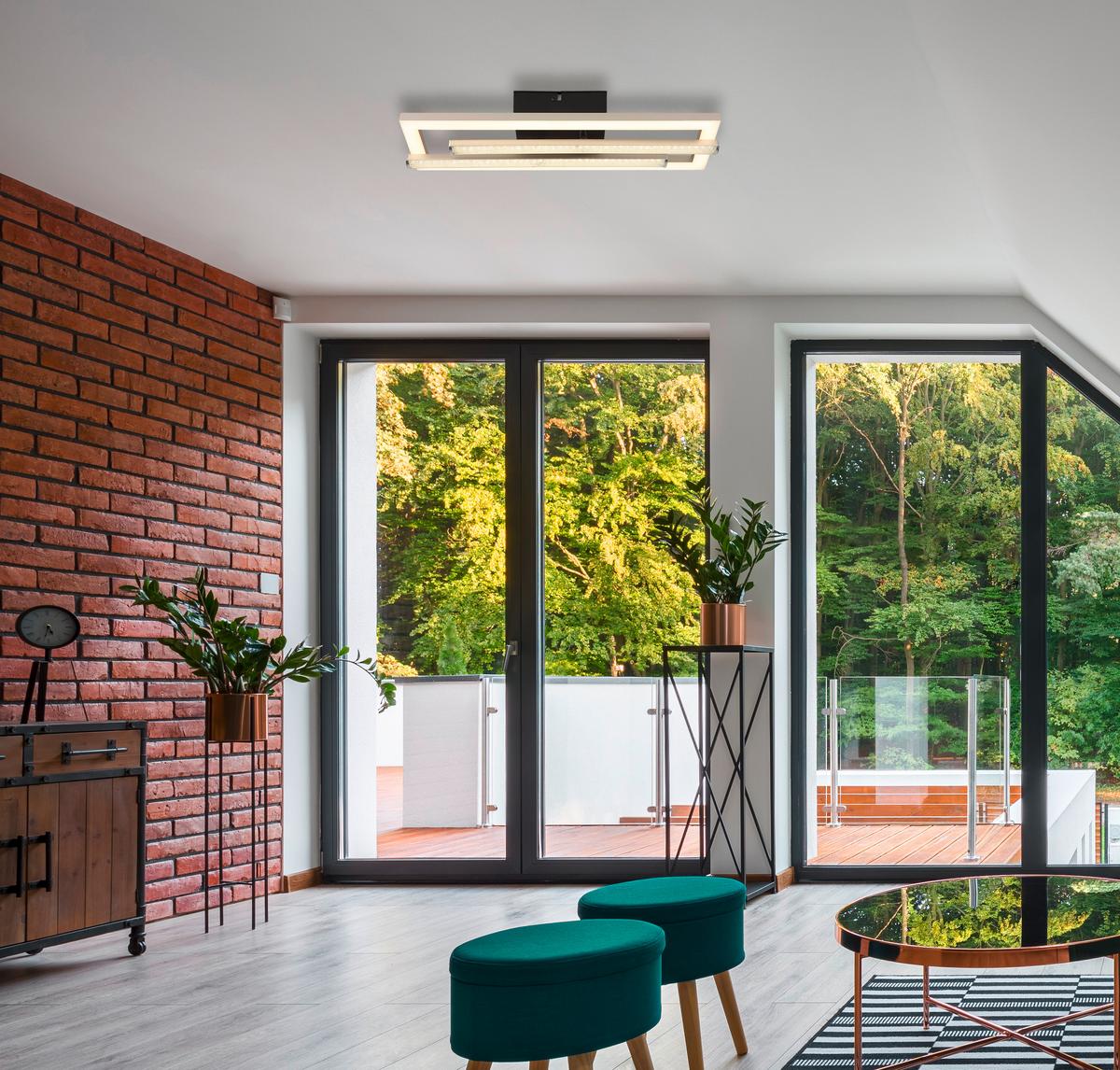 Led-deckenleuchte 672843n - Klar/Opal, Design, Kunststoff (40/37,5/6,3cm) - Globo