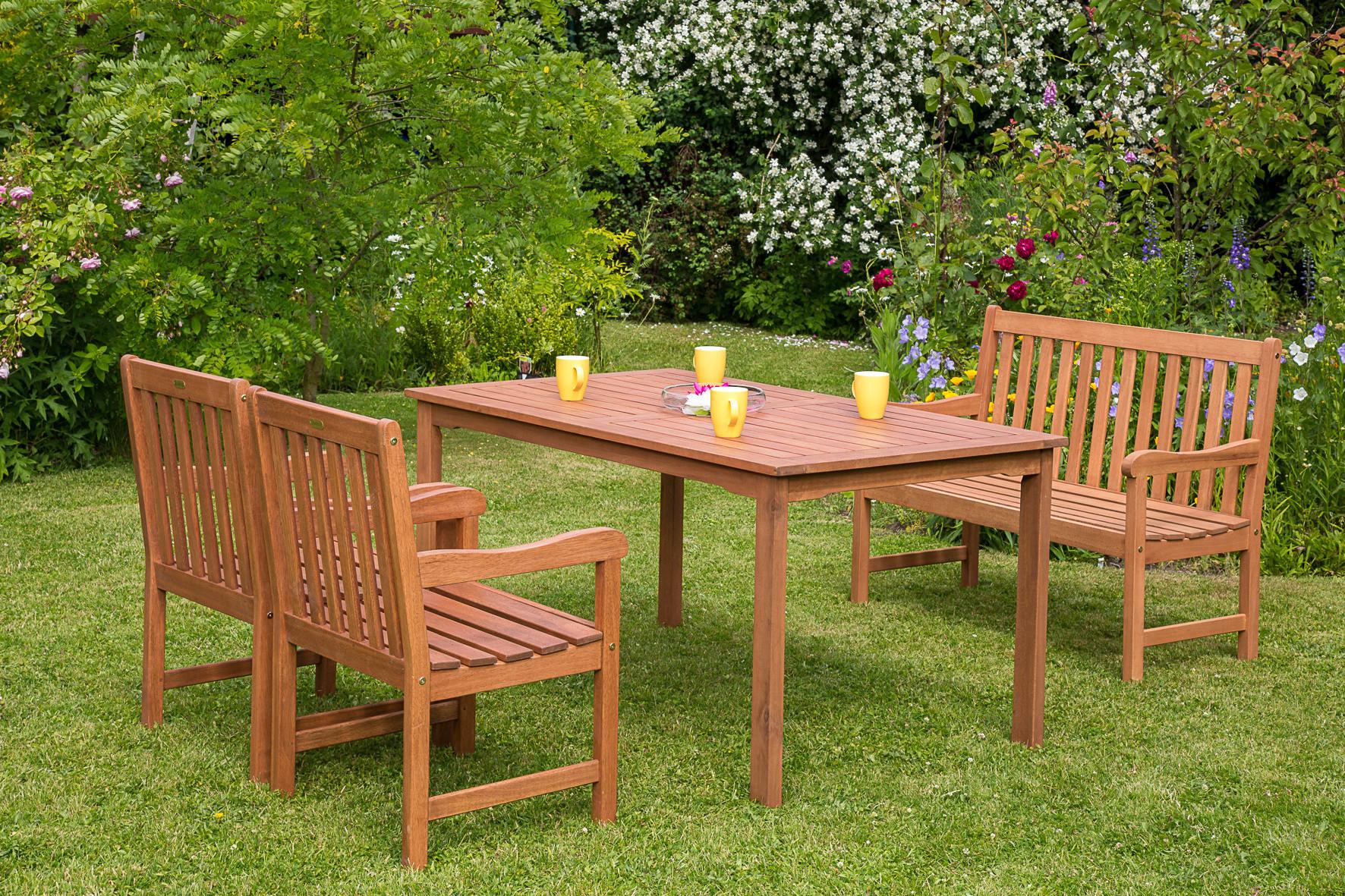 Gartentisch Santos Echtholz Eukalyptusholz 150cm - Naturfarben, Basics, Holz (150/90/74,5cm) - Gardenson