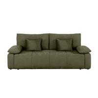 Schlafsofa Hello Lux 3Dl Olivgrün B: 240cm - Schwarz/Olivgrün, Design, Textil (240/93/108cm) - MID.YOU