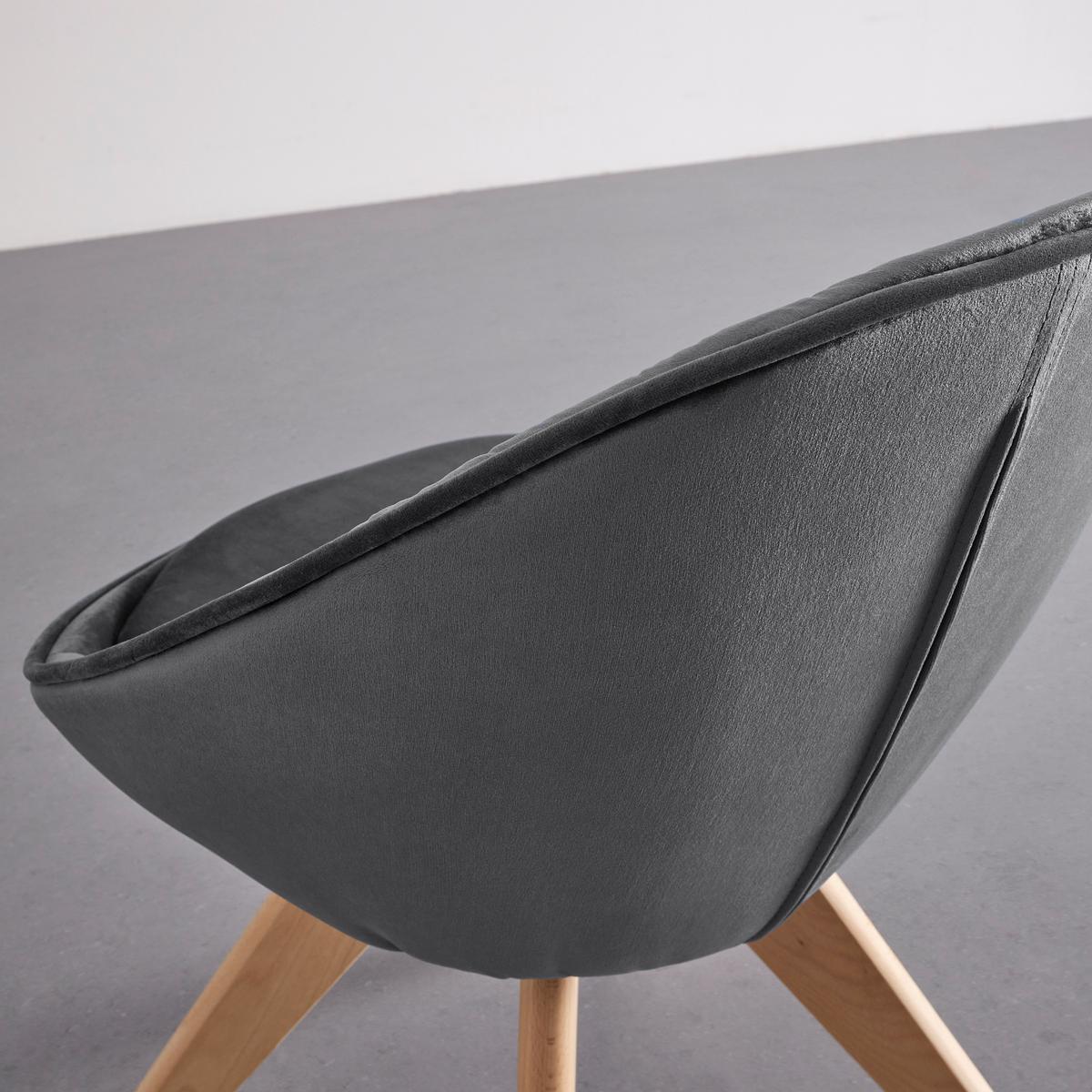 Jedálenská stolička DARIA tmavá šedá - farba buka/sivá, Modern, kov/drevo (57/80,5/59cm) - Livetastic