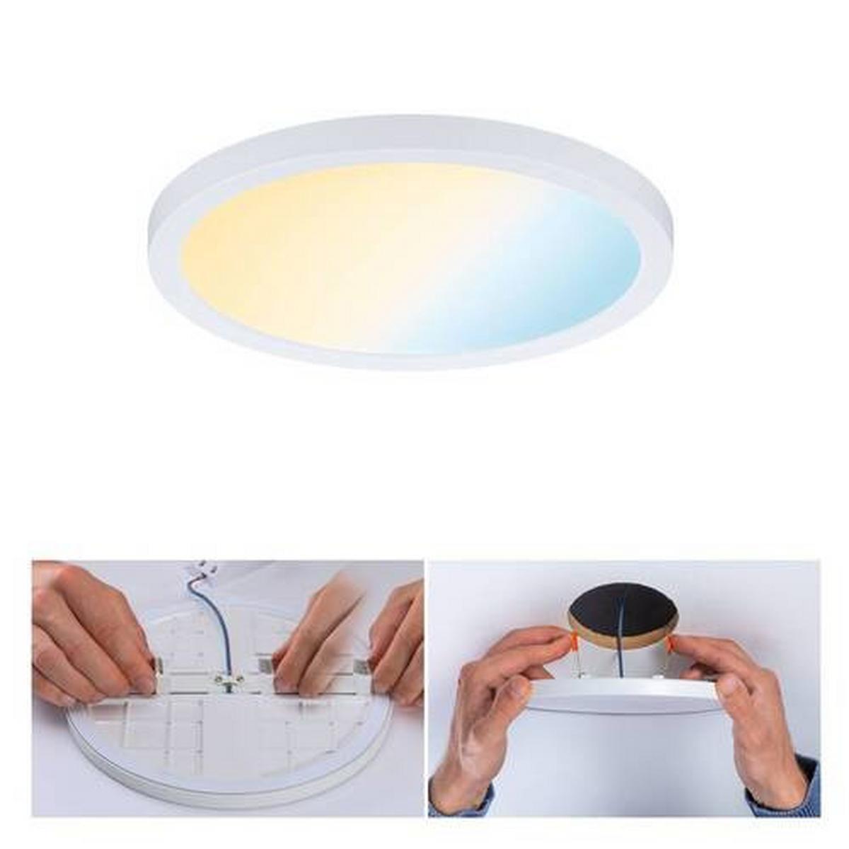 LED-Paneel L: 17,5 cm dimmbar - Weiß, Design, Kunststoff (17,5cm) - Paulmann