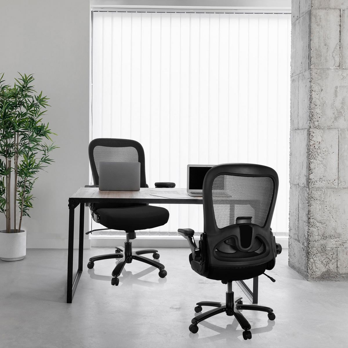 Bürostuhl Instructor Schwarz Bis 220 Kg - Schwarz, Basics, Kunststoff/Textil (75/122/63cm) - MID.YOU