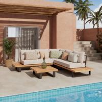 TERASOVÁ SEDACIA SÚPRAVA GABRIEL - farba akácie, Natur, kov/drevo (82/82/27cm) - Mömax