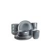 Frühstücksservice Livio 4 Personen Geschirr Set - Blaugrau, Basics, Keramik - Mäser