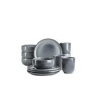 Frühstücksservice Livio 4 Personen Geschirr Set - Blaugrau, Basics, Keramik - Mäser