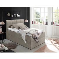 Boxspring postel GRANADA hnědá 120x200 cm - černá/jílová barva, Basics, textil/plast (120/200cm) - MID.YOU