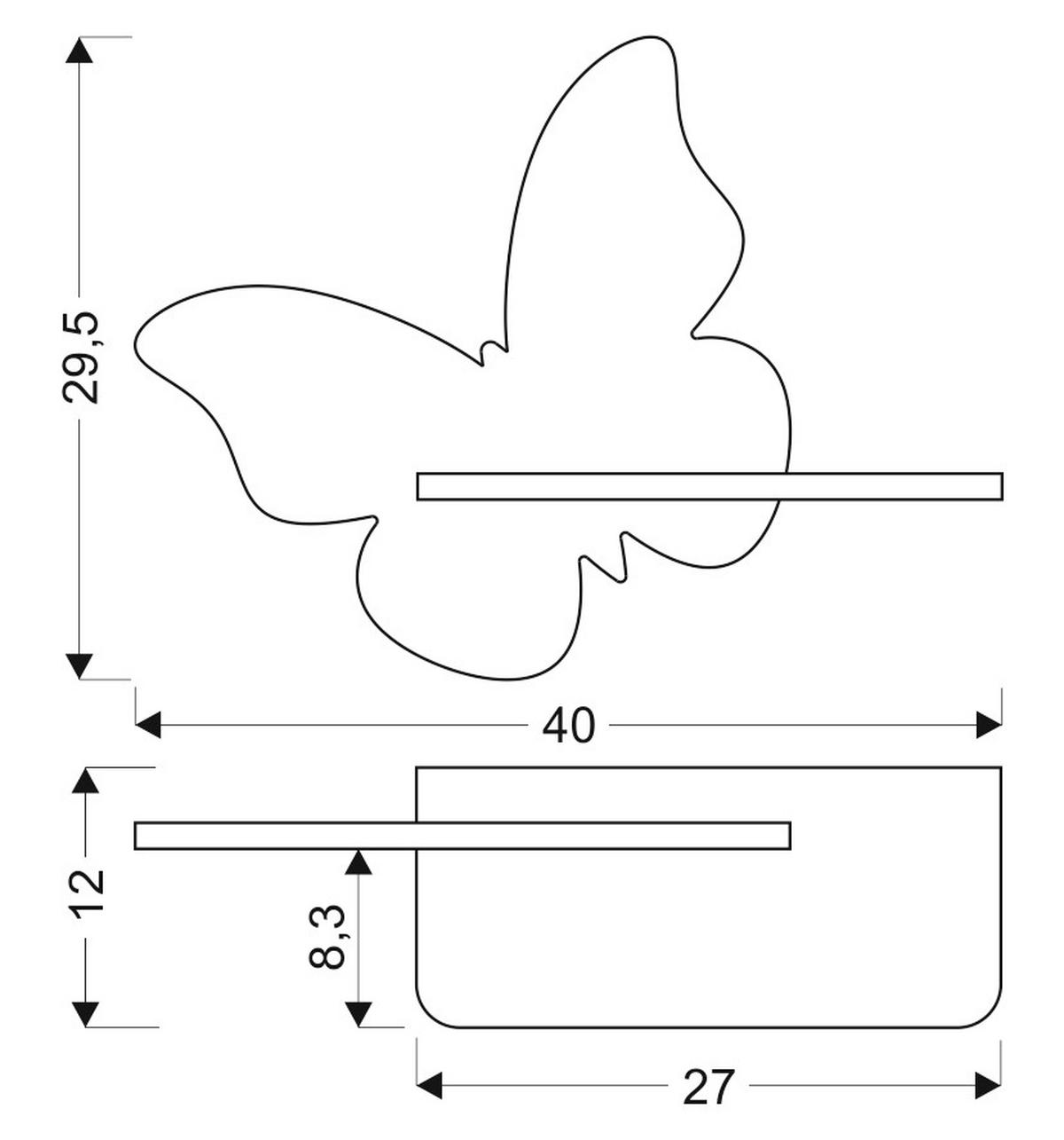 Kinderwandleuchte 21-84880 Butterfly - Mintgrün, Basics, Holz/Holzwerkstoff (40/12/29.5cm)