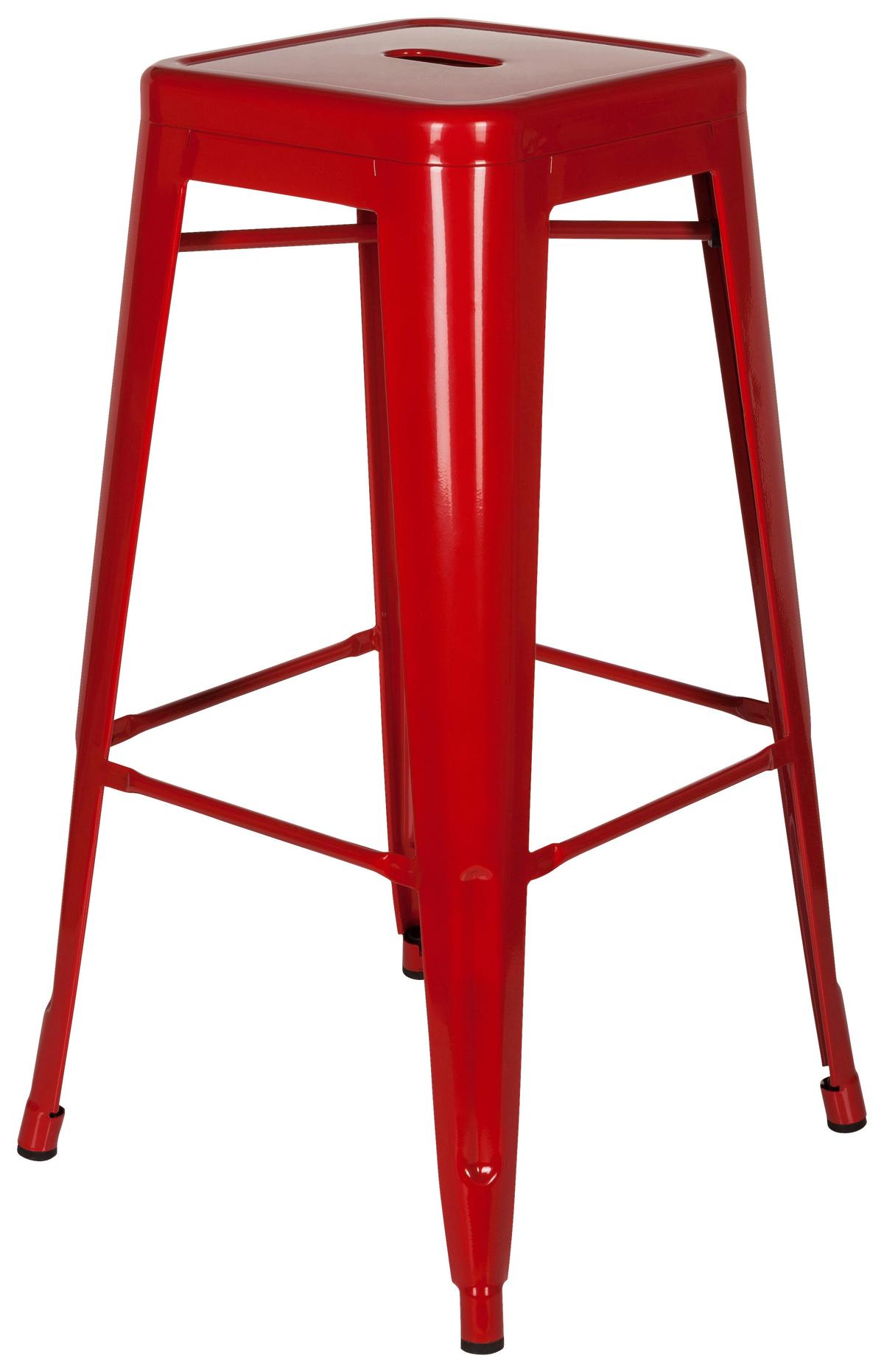 Barhocker Vantaggio High Stapelbar Rot Bis 150 Kg - Rot, Basics, Metall (44/77/44cm) - MID.YOU
