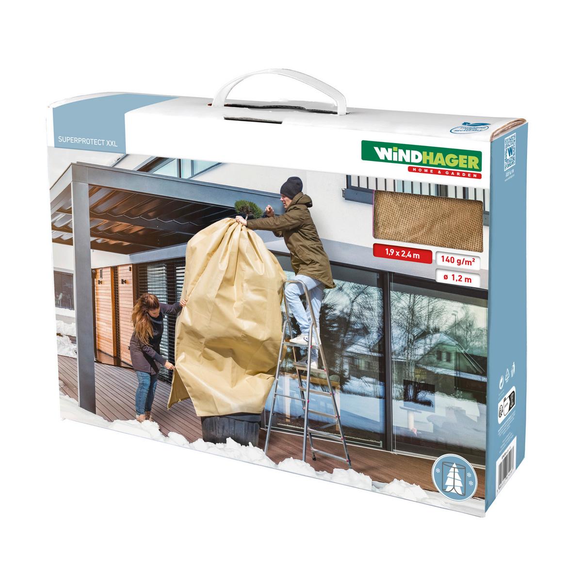Vliesmantel XXL, 190x240x110cm witterungsbeständig - Beige, Basics, Kunststoff (190/240/110cm) - Windhager