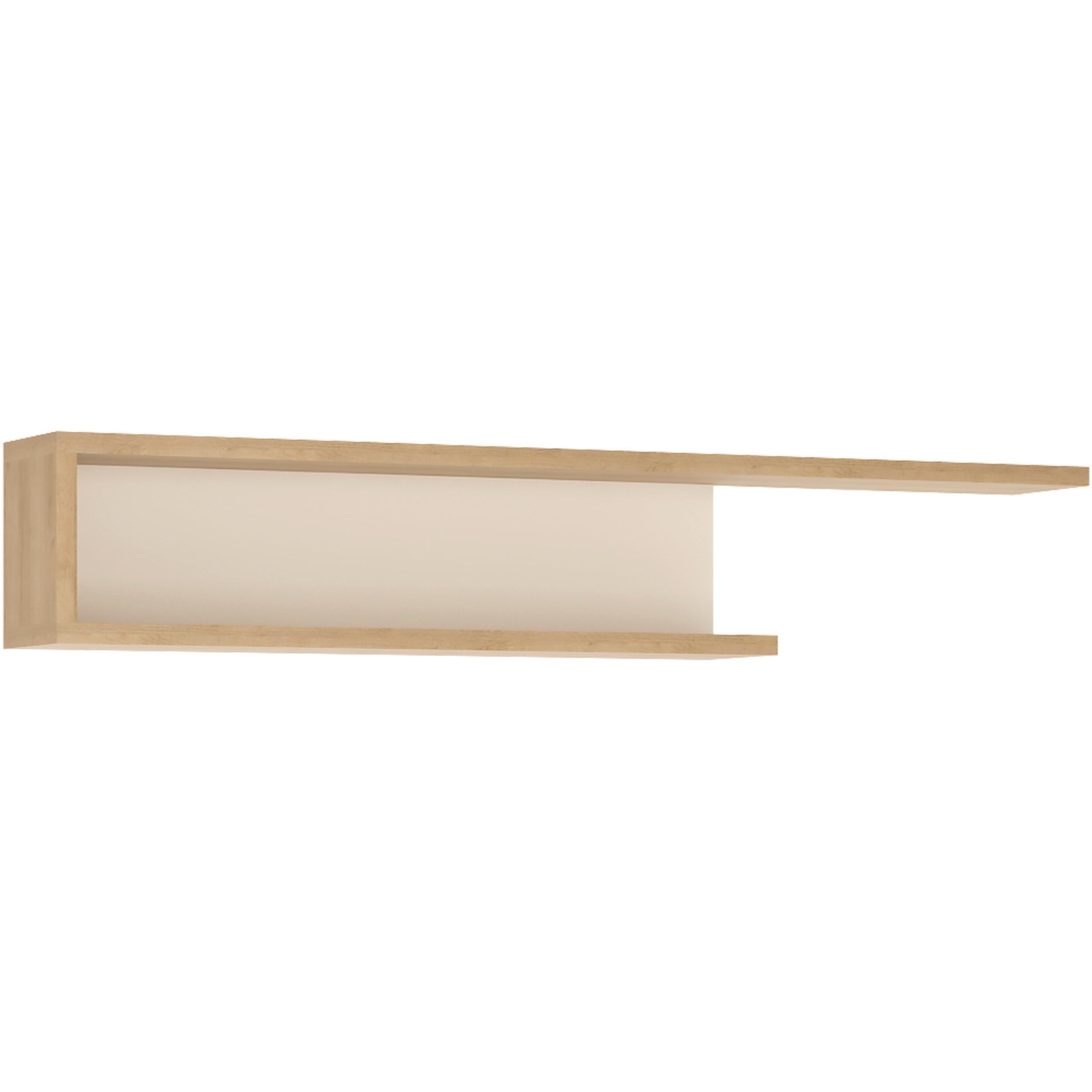 Winkelboard Lyon Hell Weiß/Eichefarben B: 140 cm - Eichefarben/Weiß Hochglanz, Trend, Holzwerkstoff (140/25/20,1cm)