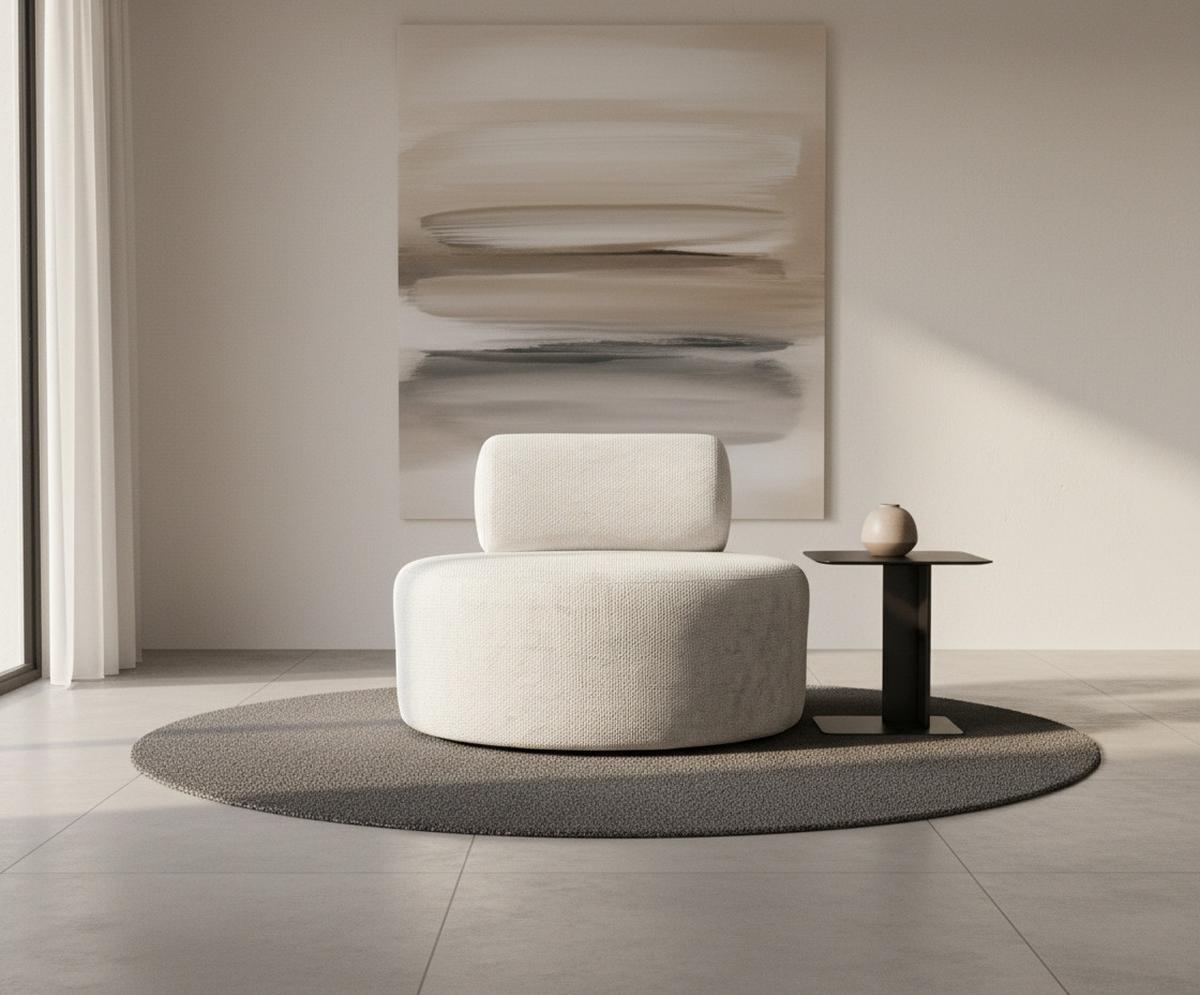 Relaxsessel Moss Weiß B: 88 cm - Schwarz/Weiß, Basics, Textil (88/70/88cm) - Livetastic